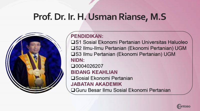 Prof. Dr. Ir. H. Usman Rianse, M.S