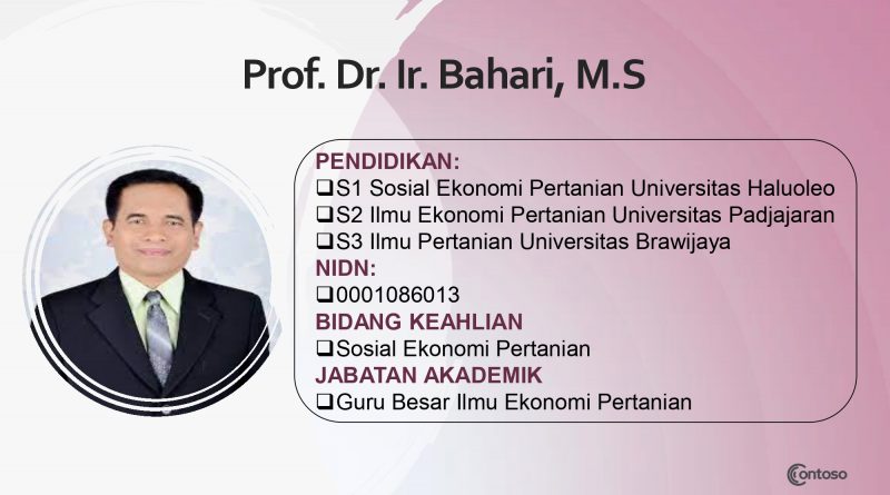 Prof. Dr. Ir. Bahari, M.S